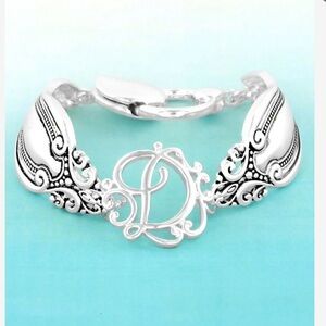 Spoon Design Bracelet with D Initial
